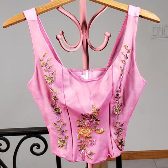 Flora Nikrooz Tops - Flora Nikrooz Pink Embroidered Floral Camisole